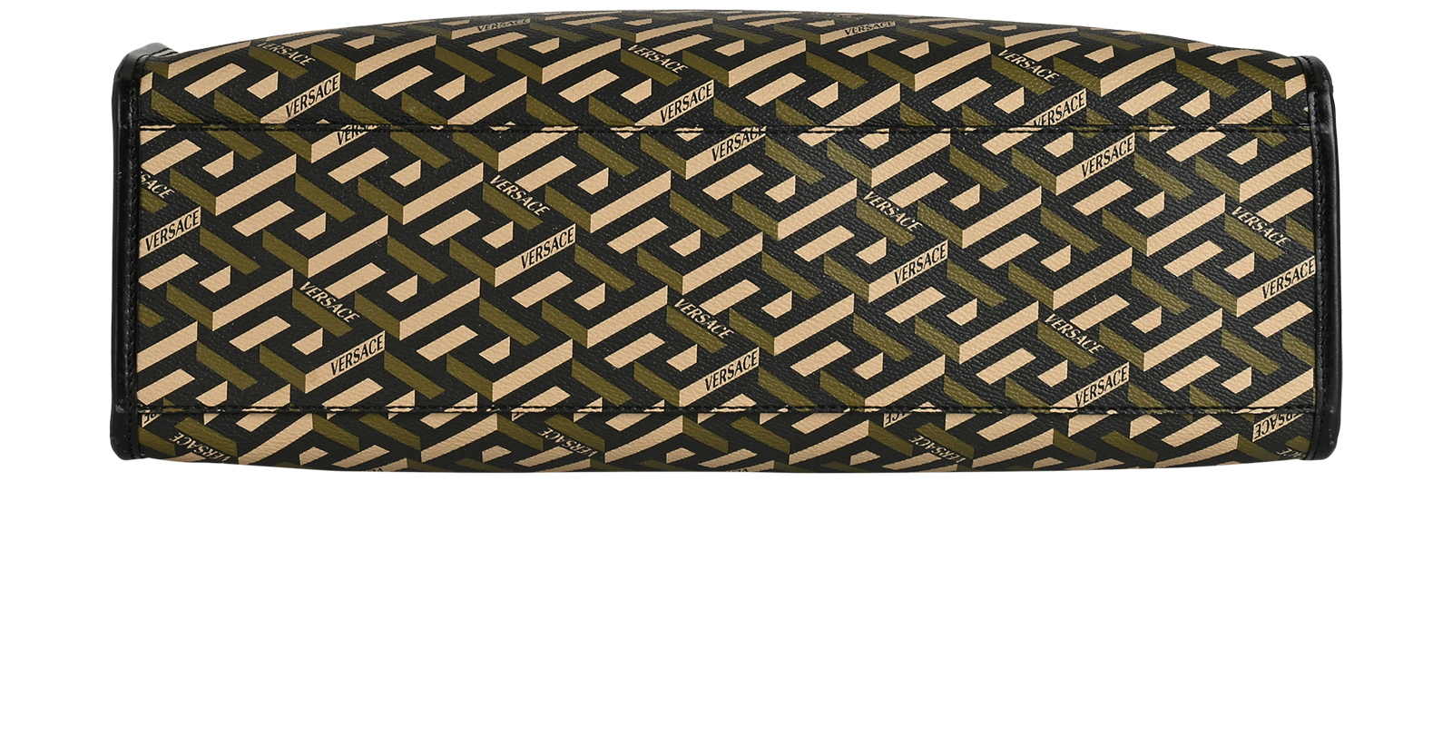 La Greca Tote, &pound;395, Handbags, Black/Khaki, Canvas, Top view